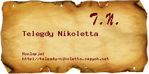 Telegdy Nikoletta névjegykártya
